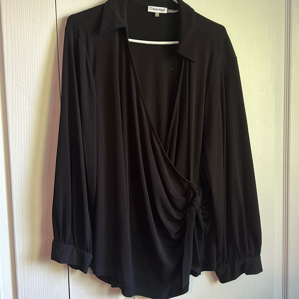 Calvin Klein faux wrap blouse